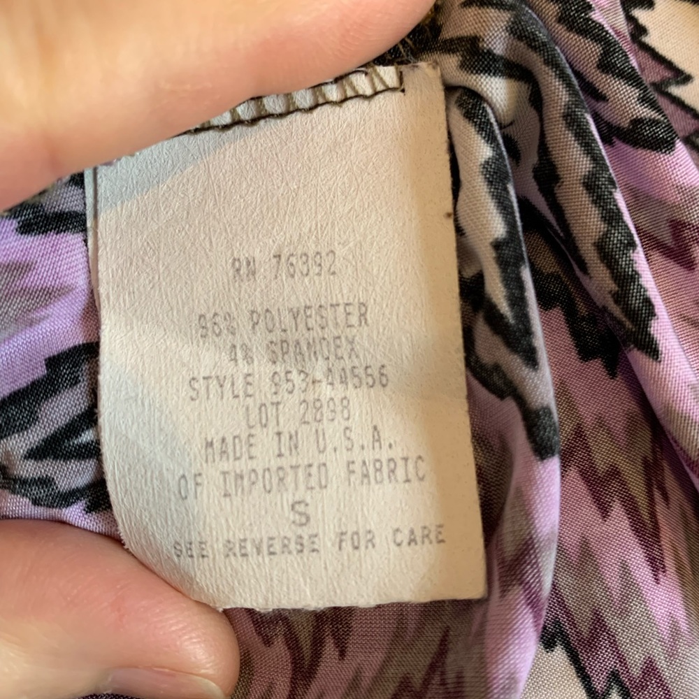 Snap Asymmetrical one shoulder mini dress / top purple Chevron print, size S - Picture 6 of 7